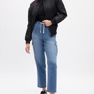 Gap Denim Easy Jean New Ease Cargo Light Wash Jeans, size large